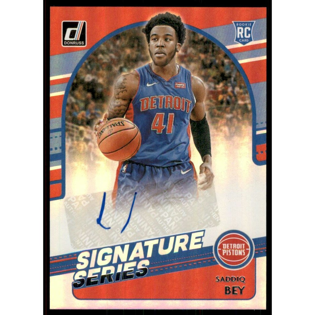 2020-21 Donruss Signature Series Saddiq Bey Trading Card: $72 2020-21 Donruss Signature Series Saddiq Bey Trading Card: $72