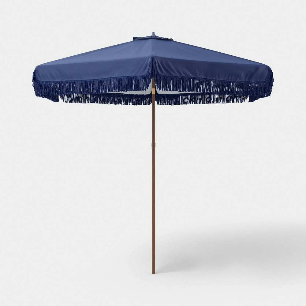 Threshold 7.5-Foot Round Fringe Patio Umbrella: $100 Threshold 7.5-Foot Round Fringe Patio Umbrella: $100