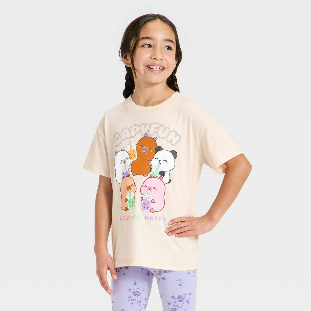Girls' CapyFun A Cup of Happy Graphic T-Shirt: $10