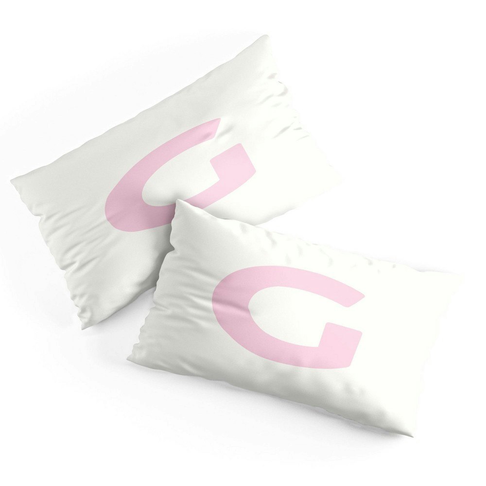 Deny Designs April Lane Pink Monogram King Microfiber Pillow Sham: $35.49