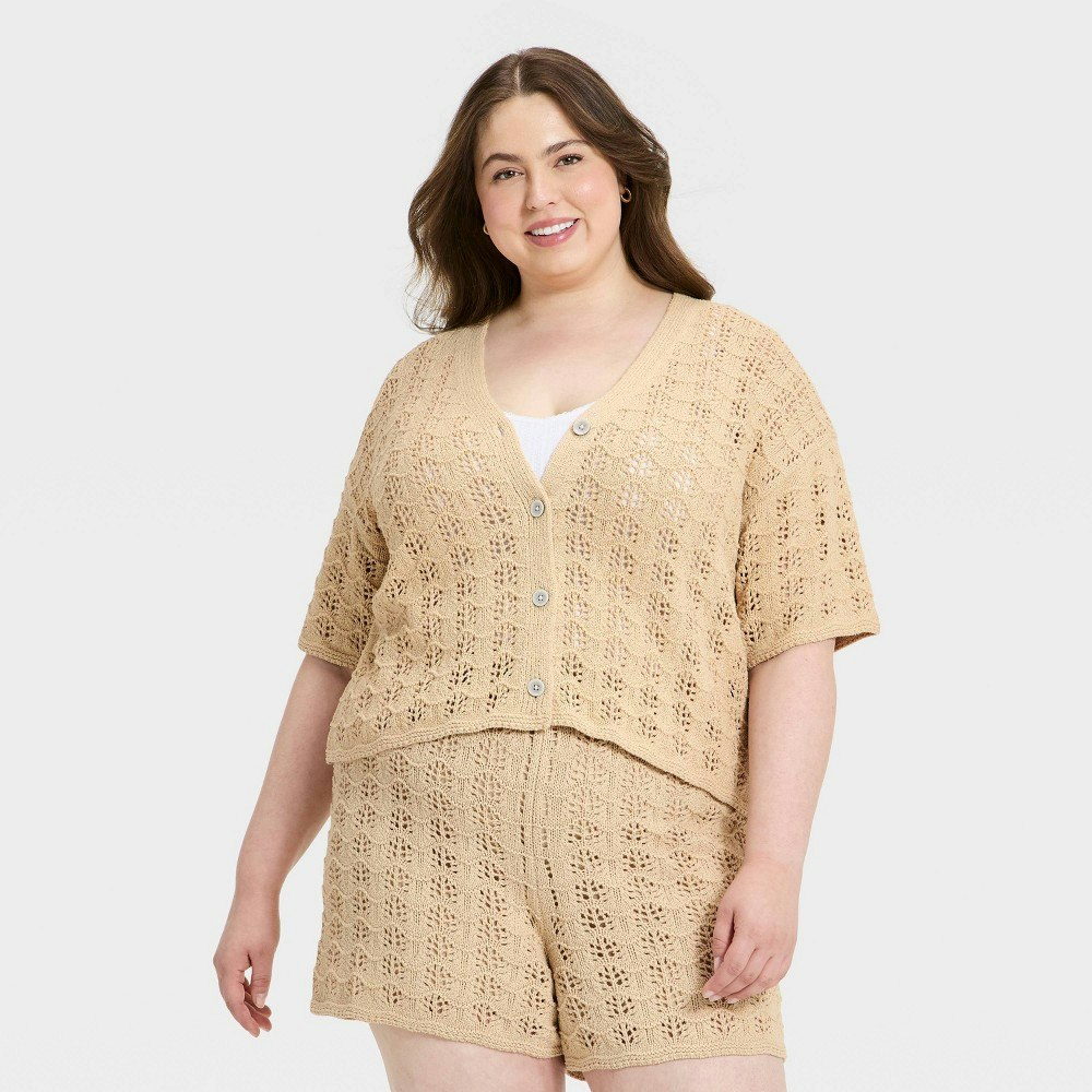 Women's Short Sleeve Cardigan Sweater: $30