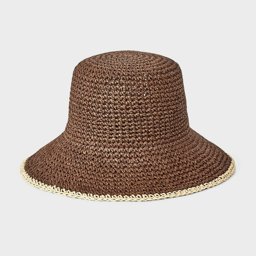Universal Thread Straw Crochet Bucket Hat: $25