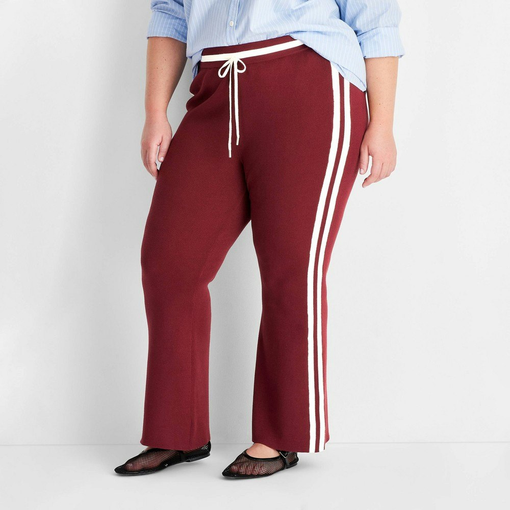 Women's High-Rise Sweater Track Pants 4X: $34