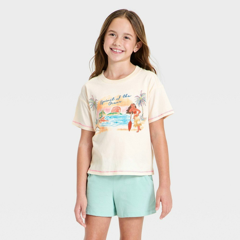 Girls' Disney Moana Spirit of the Ocean Boxy Graphic T-Shirt: $12