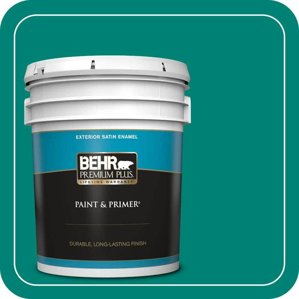 Home Decorators Collection Green Garlands Satin Enamel Exterior Paint and Primer 5-Gallon: $225 Home Decorators Collection Green Garlands Satin Enamel Exterior Paint and Primer 5-Gallon: $225