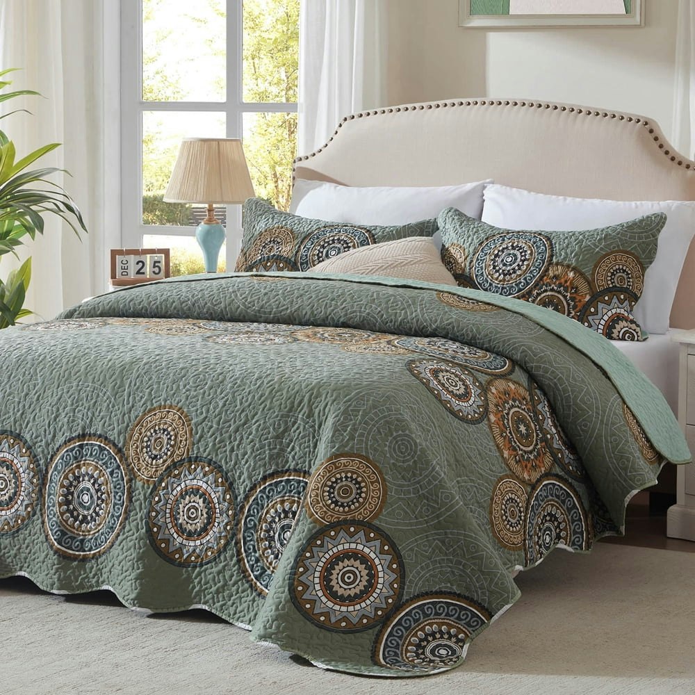 King Size Mandala Quilt 3-Piece Set: $61.19 King Size Mandala Quilt 3-Piece Set: $61.19