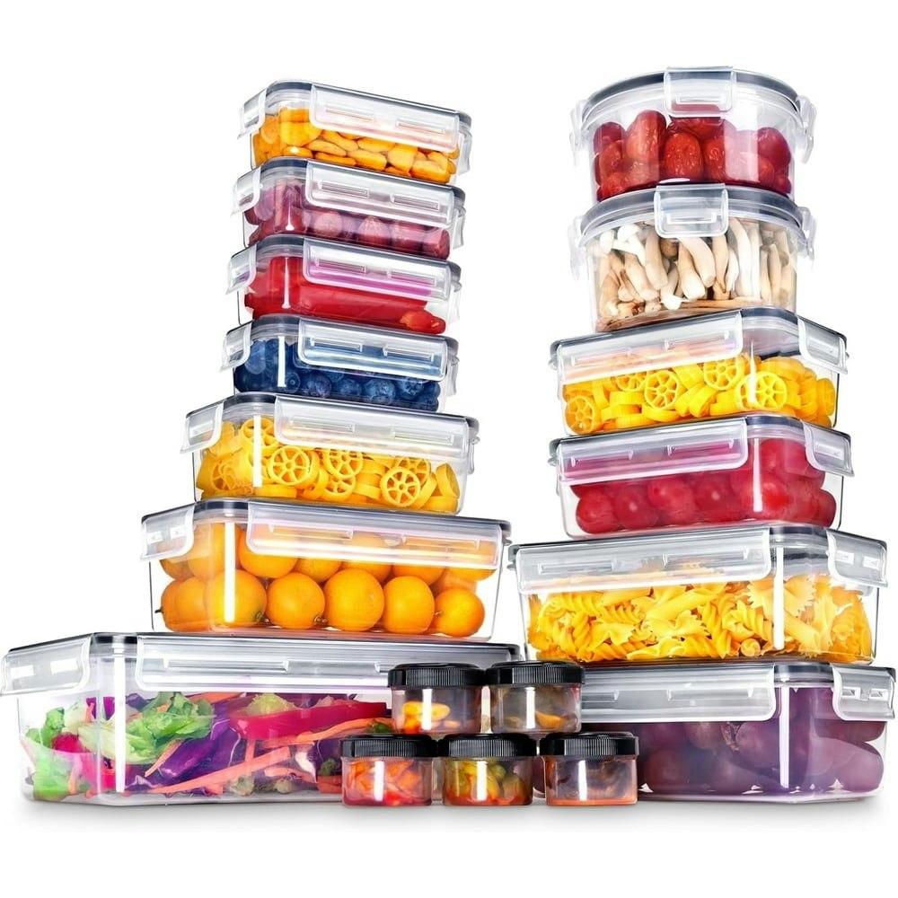 Food Storage Containers with Airtight Lids 18-Pack: $22.99 Food Storage Containers with Airtight Lids 18-Pack: $22.99