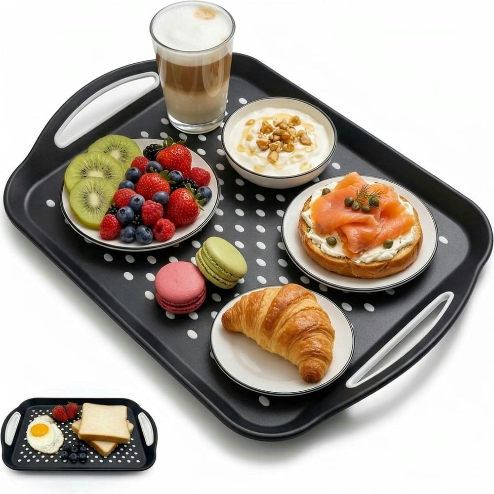 Non-Slip Serving Tray with Handles: $10.99 Non-Slip Serving Tray with Handles: $10.99