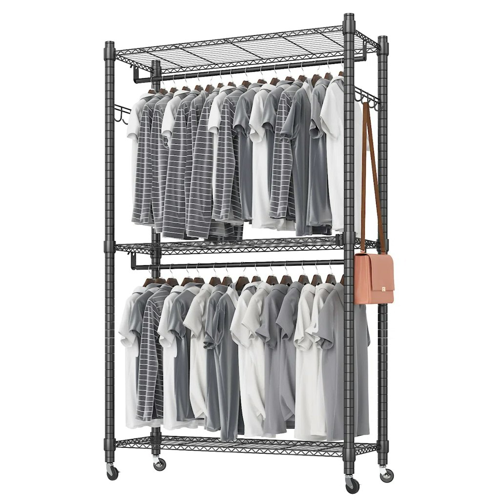 Rebrilliant Kaylia 47'' Rolling Clothing Rack: $117