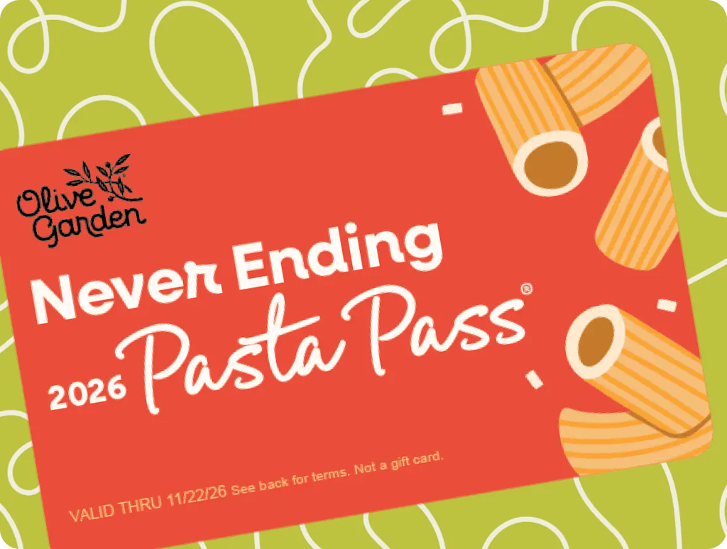Olive Garden Never-Ending Pasta Pass: $100