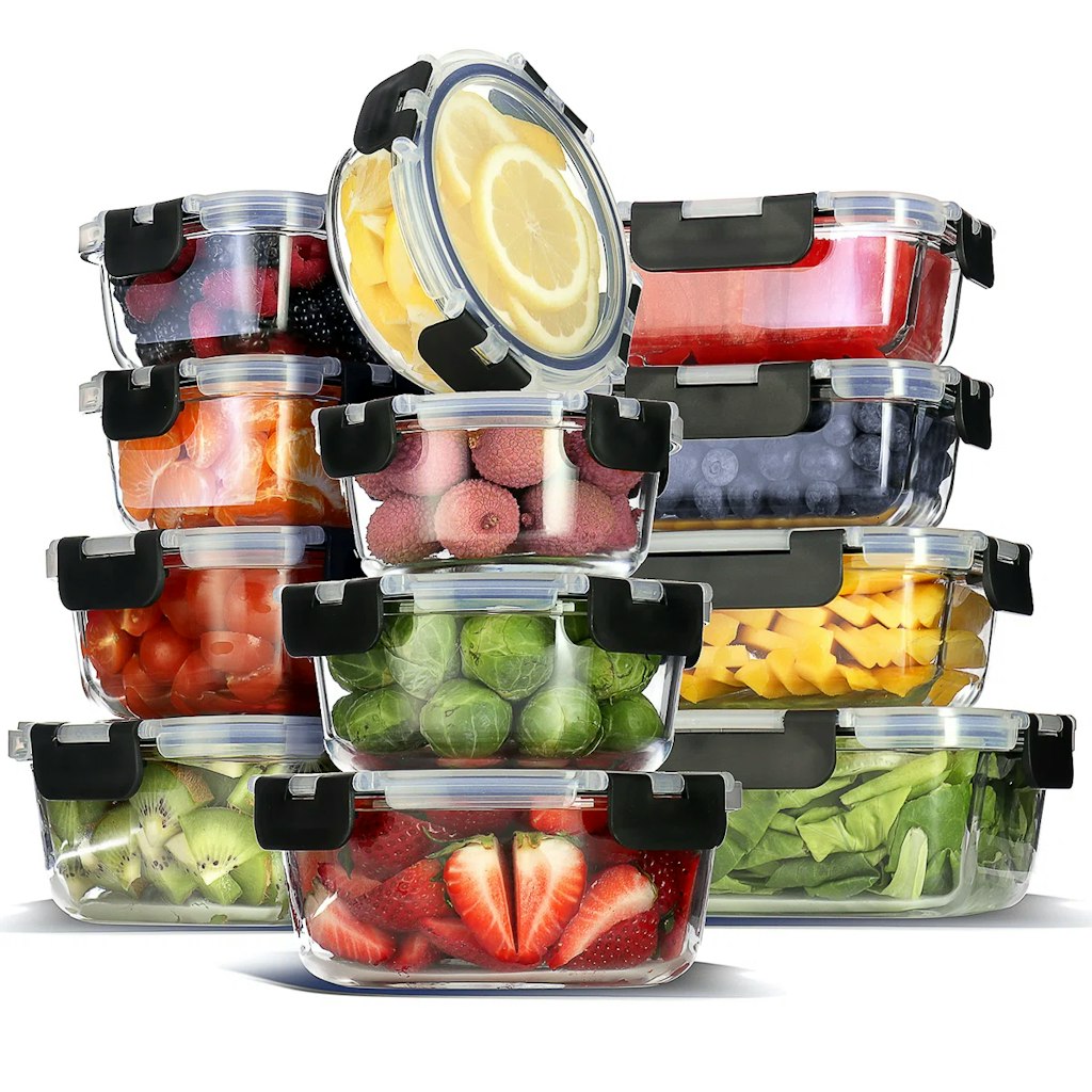 Ivy Bronx Glass Food Storage Container 24-Count: $38