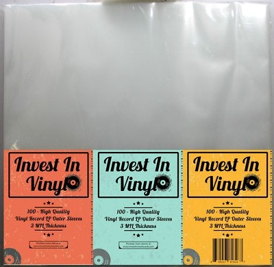 Vinyl Record Album Covers 3 MIL 100-Pack: $23.95