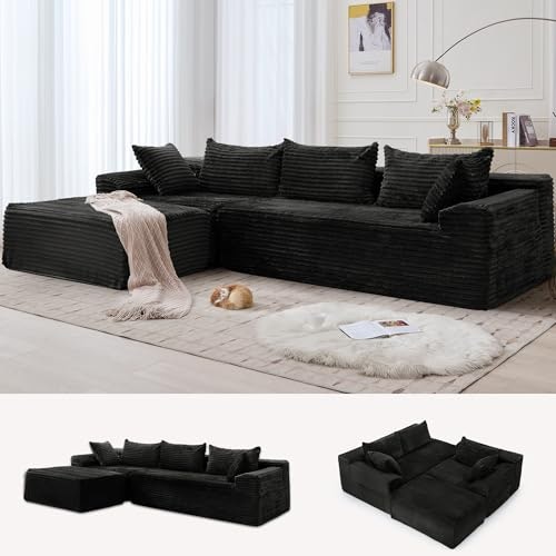 Korser 108" L-Shaped Modular Sectional Sofa: $280.49