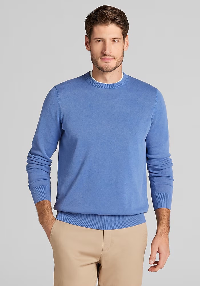 Jos. A. Bank Tailored Fit Garment-Dyed Crew Neck Sweater : $20 