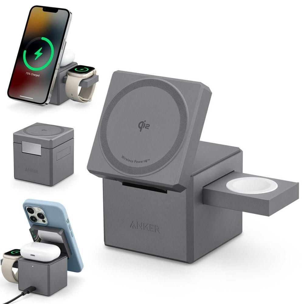 Refurb Anker 3-in-1 Cube MagSafe 15W Foldable Wireless Charger: $31