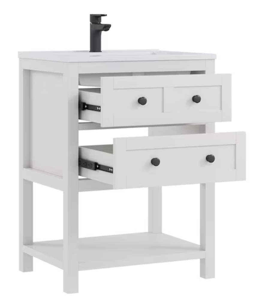 Deluxe Living Meltiva 24" Single Sink Bathroom Vanity: $237, 30" for $296, 36" for $329