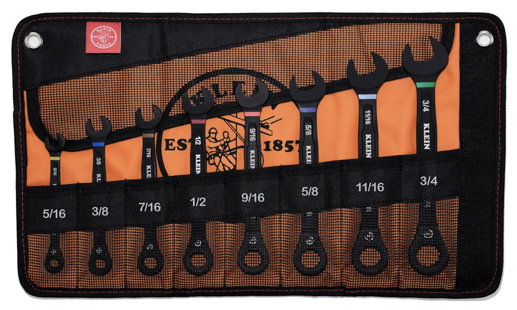 Klein Tools 8-Piece SAE Ratcheting Combo Wrench Set: $45