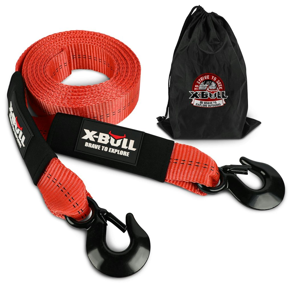 X-BULL Tow Strap w/ Forged Steel Hooks: $12