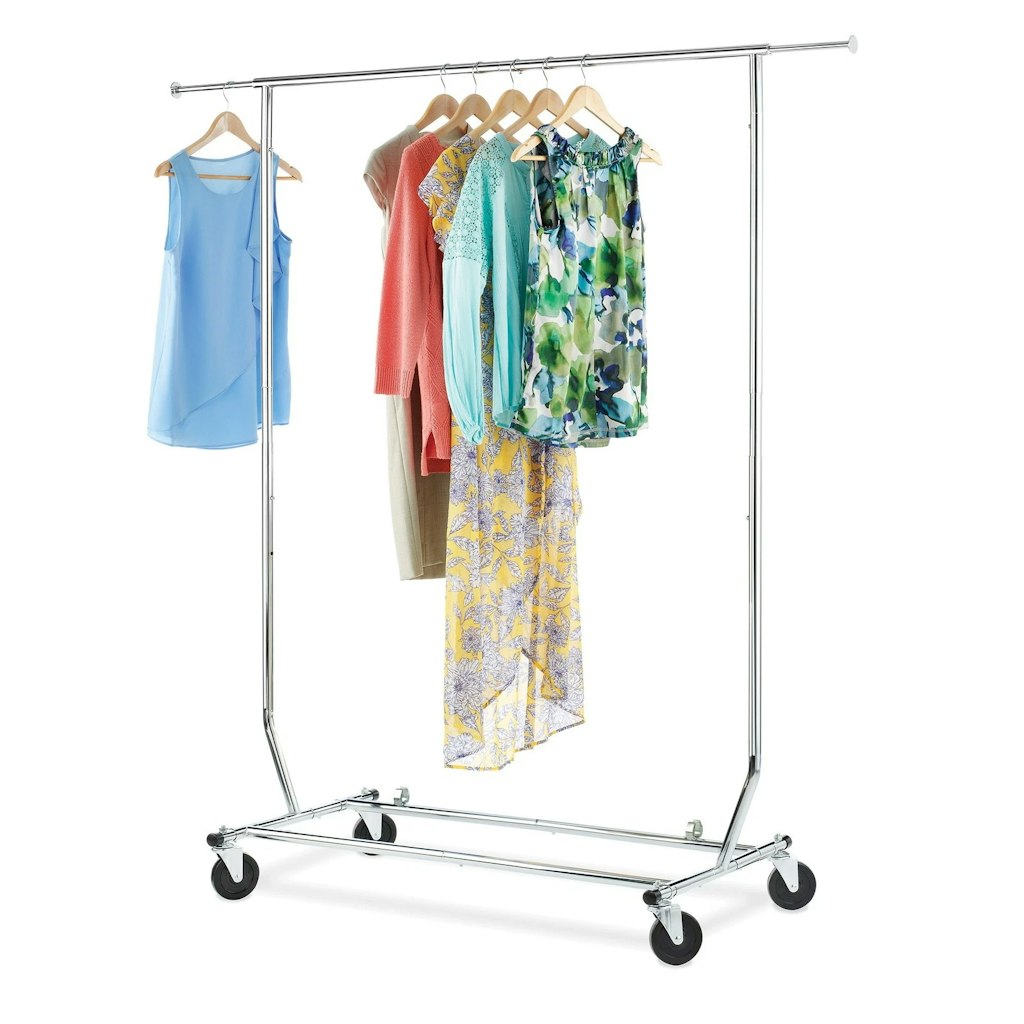 Whitmor Rolling Folding Garment Rack: $15