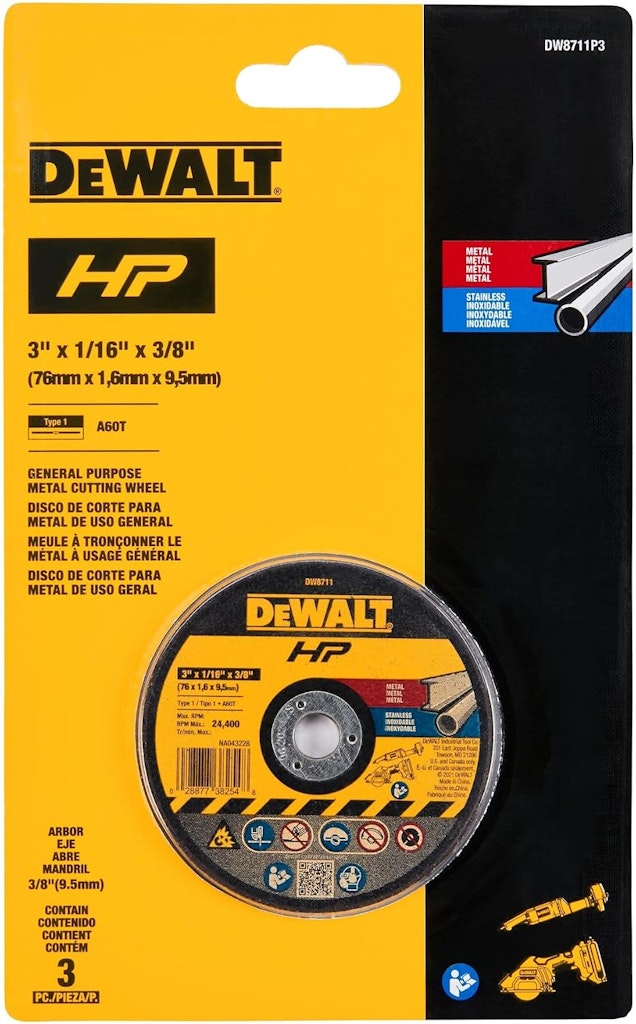 DeWalt 3" Bonded Cutting Wheel 3-Pack: $7.30