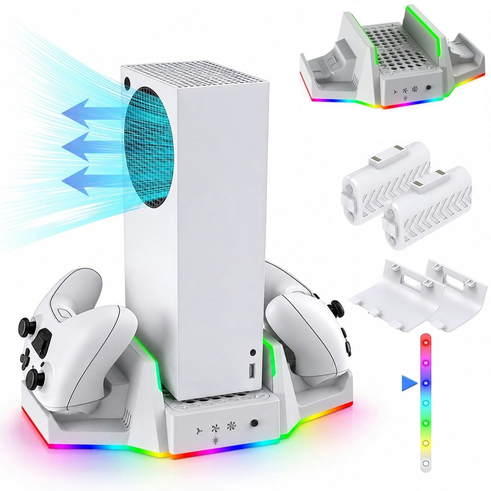 Xbox Series S Cooling Stand and Charging Station w/ 2 Batteries: $32.48