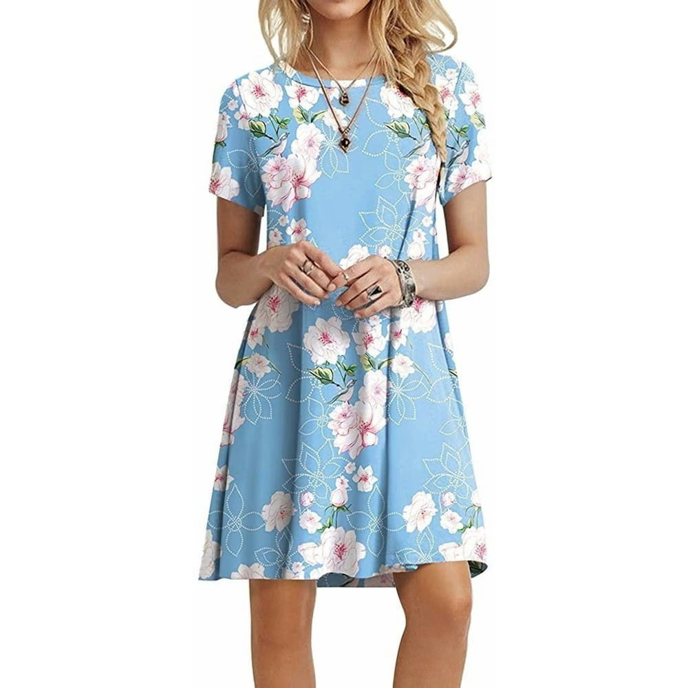 Ppyoung Women's Casual Short Sleeve T-Shirt Dress: $13.65