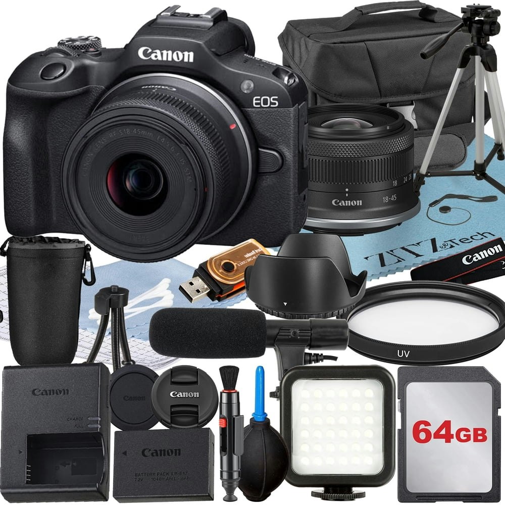 Canon EOS R100 Mirrorless Camera with 18-45mm Lens Accessory Bundle: $470.24 Canon EOS R100 Mirrorless Camera with 18-45mm Lens Accessory Bundle: $470.24