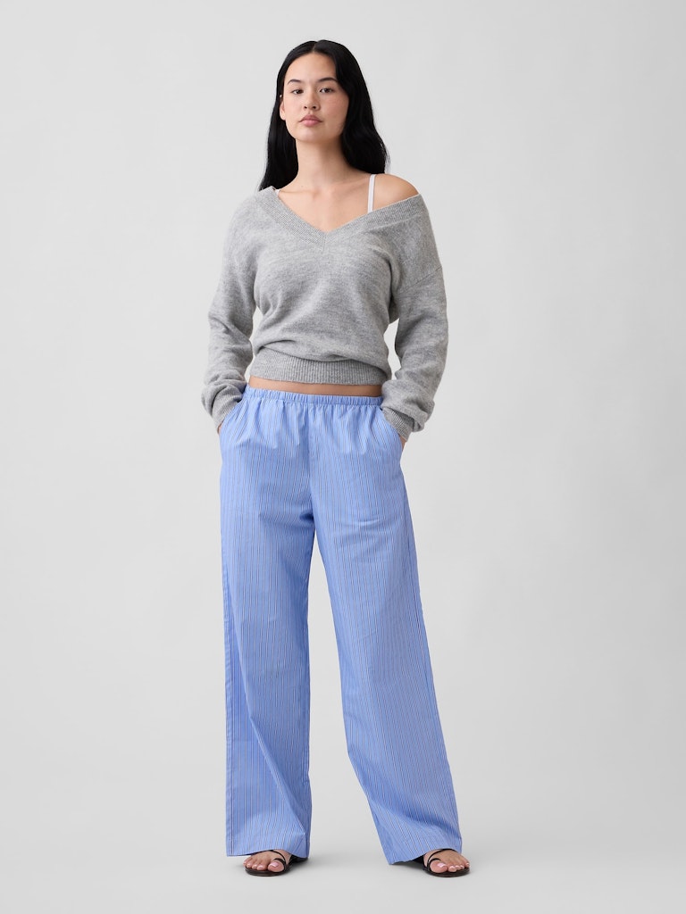 Mid Rise Pull-On Stripe Poplin Pants: $19.99 Mid Rise Pull-On Stripe Poplin Pants: $19.99