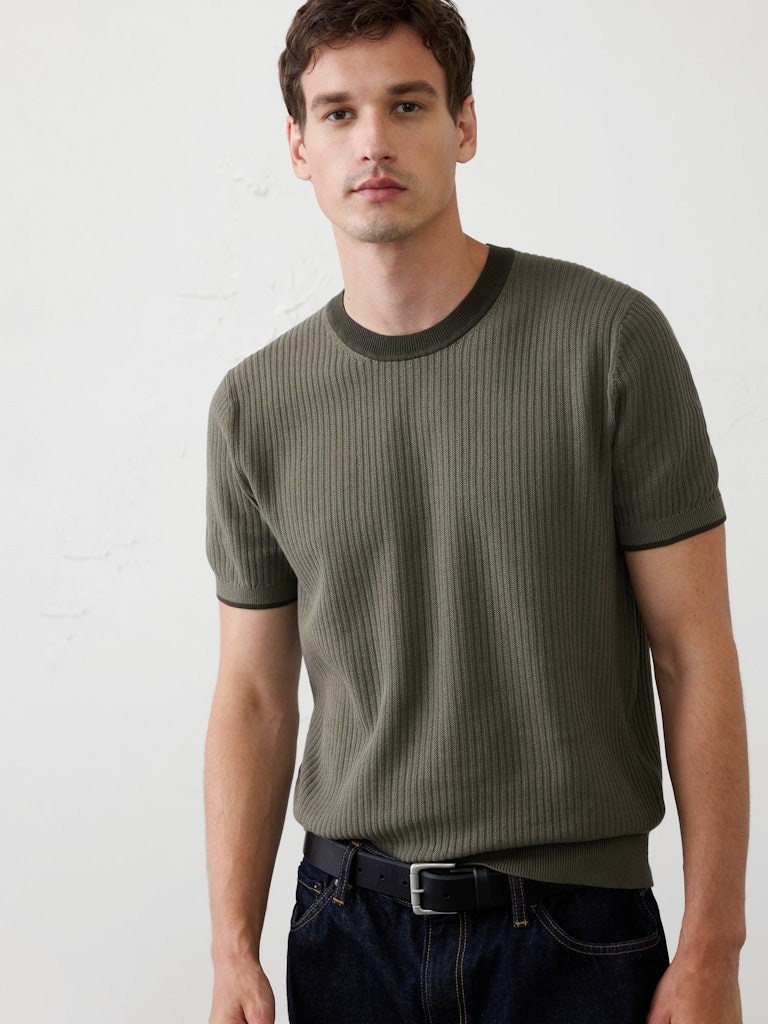 Contrast-Collar Sweater Top: $30 Contrast-Collar Sweater Top: $30