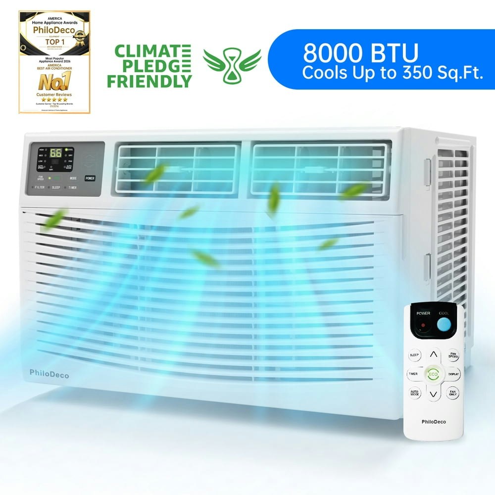 PhiloDeco 8,000 BTU Window Air Conditioner: $199.99 PhiloDeco 8,000 BTU Window Air Conditioner: $199.99