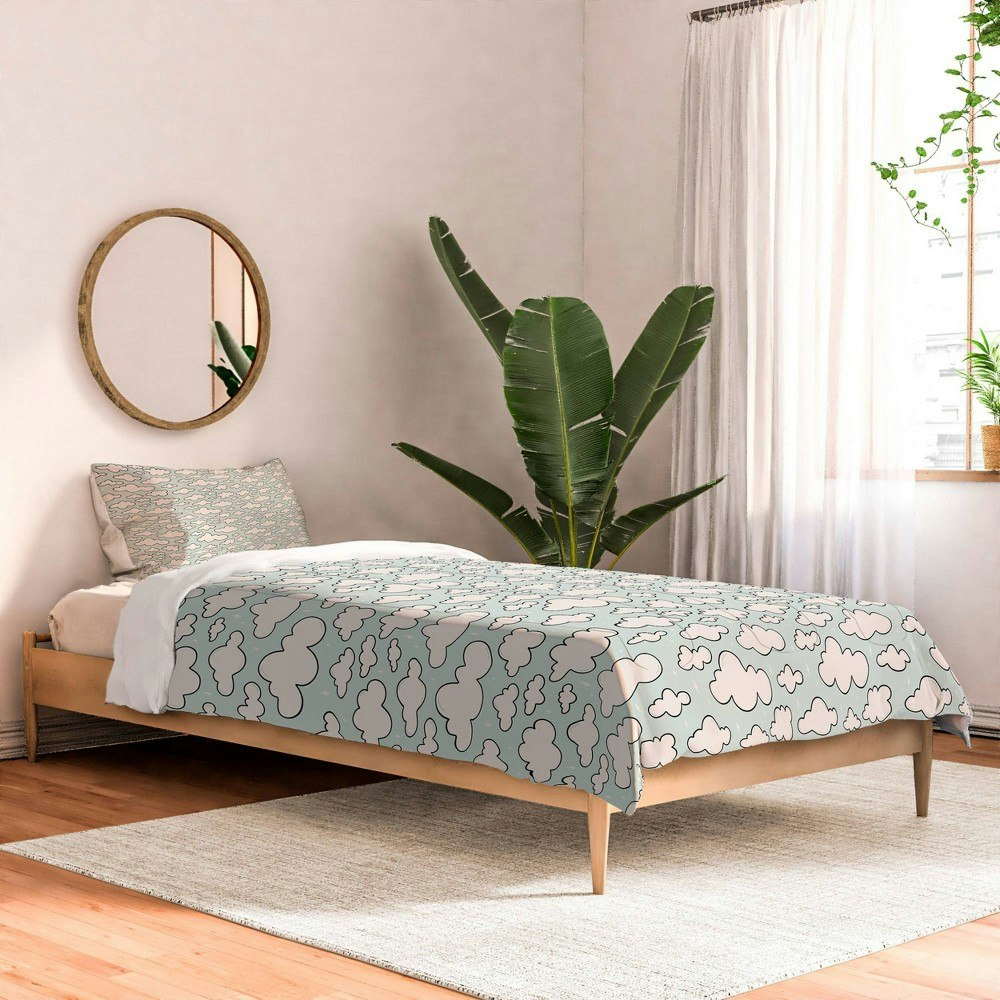 Deny Designs Twin/Twin XL Doodle by Meg Cloud Comforter and Sham Set: $199.99