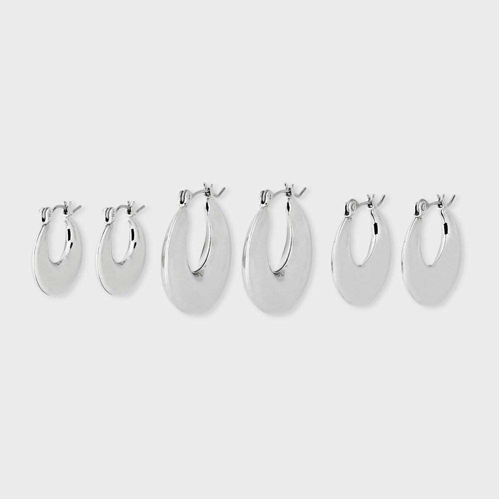 Wild Fable Tapered Domed Trio Hoop Earring Set: $10