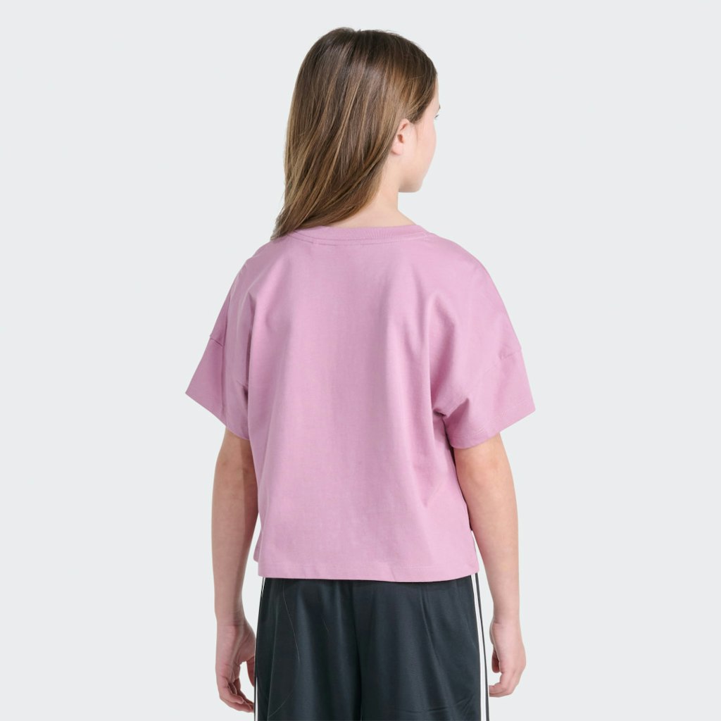 Adidas Originals Short Sleeve Glitter Trefoil Logo Tee: $28 Adidas Originals Short Sleeve Glitter Trefoil Logo Tee: $28