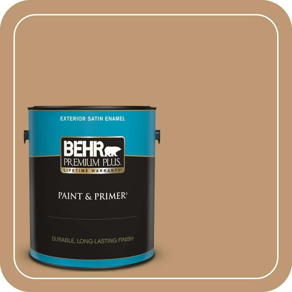 Behr Wilmington Tan Satin Enamel Exterior Paint and Primer 1-Gallon: $49.98 Behr Wilmington Tan Satin Enamel Exterior Paint and Primer 1-Gallon: $49.98