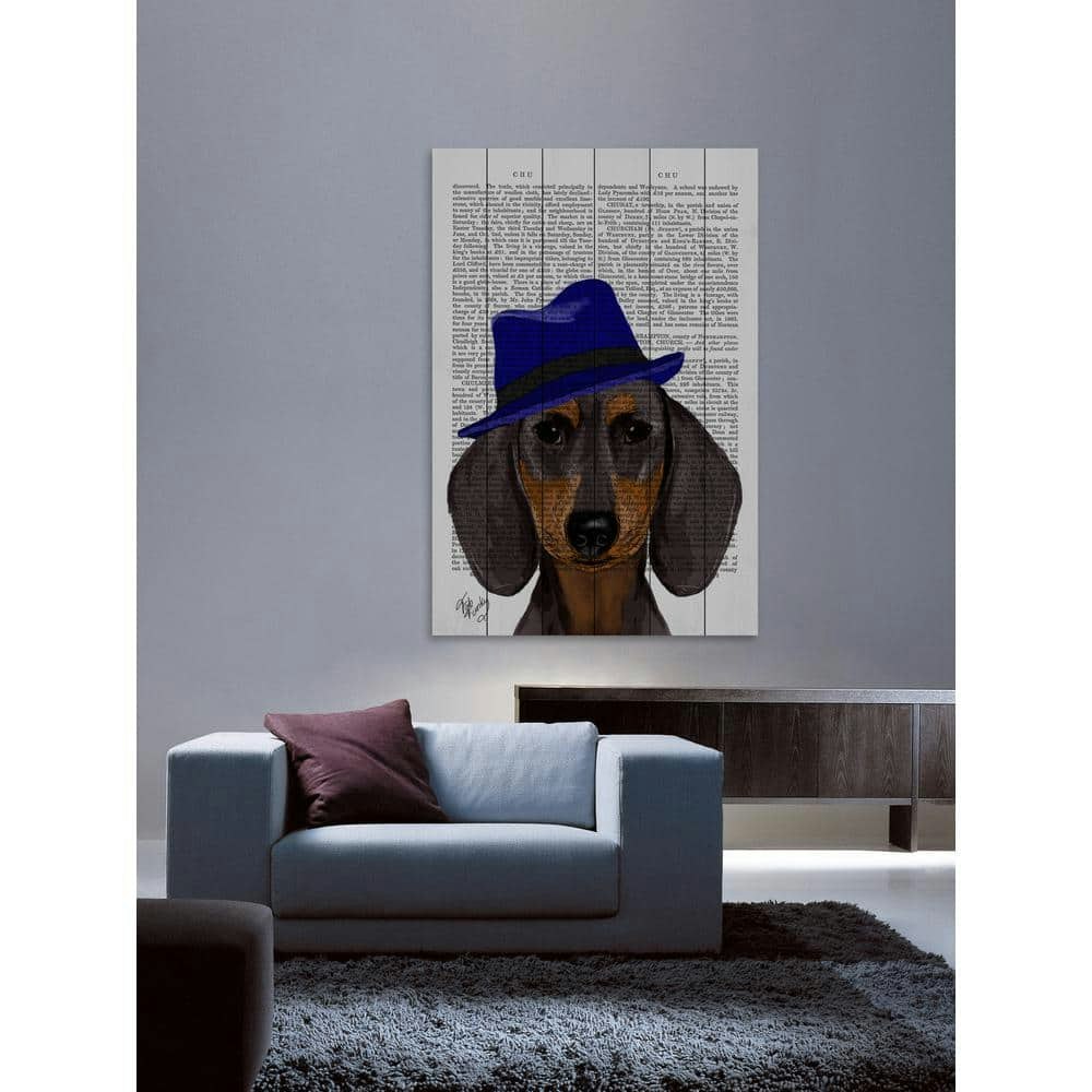 Marmont Hill 18\" x 12\" Dachshund with Blue Trilby Printed Wood Wall Art: $69.99 Marmont Hill 18\" x 12\" Dachshund with Blue Trilby Printed Wood Wall Art: $69.99