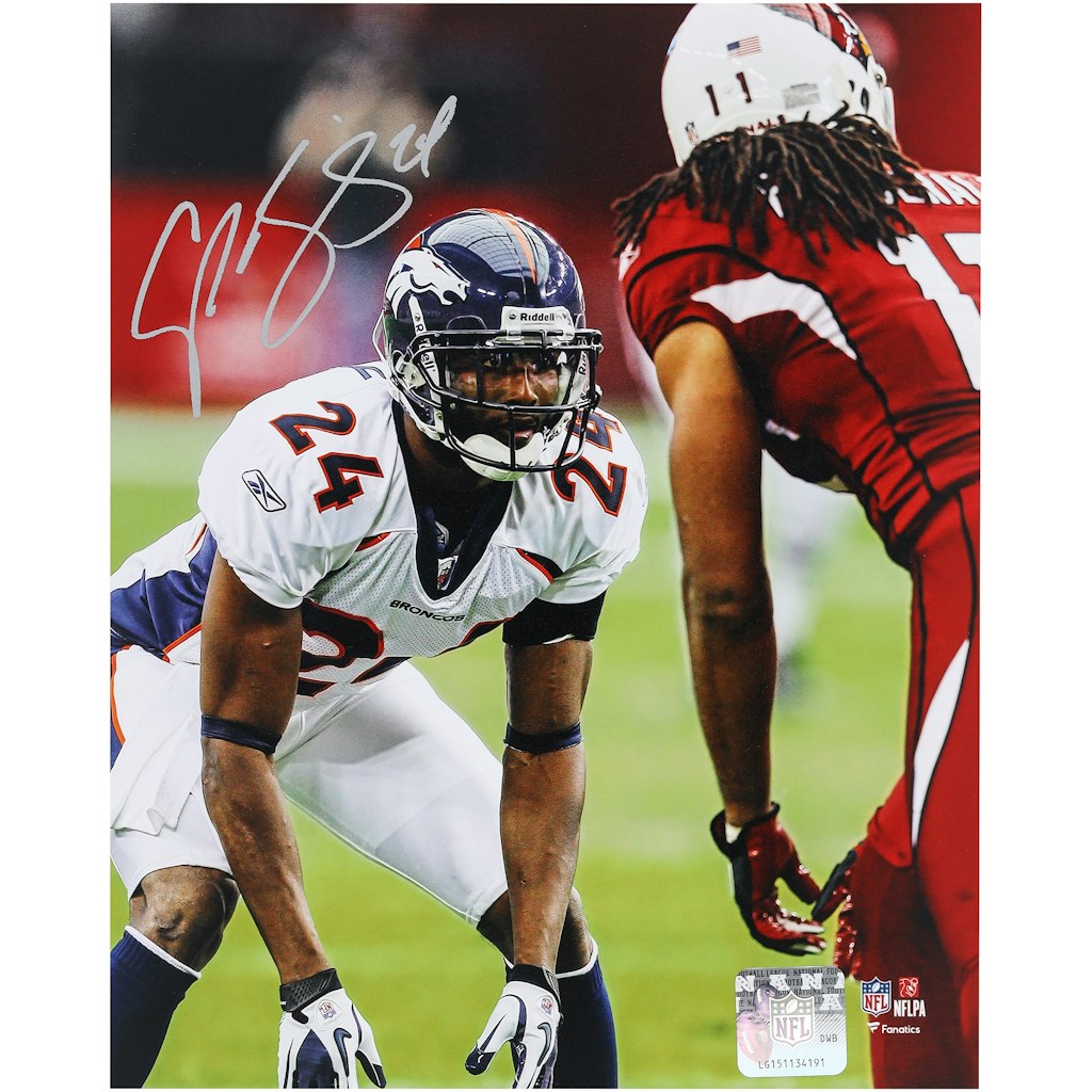 Champ Bailey Autographed 8" x 10" Denver Broncos vs. Larry Fitzgerald Photograph: $139.99
