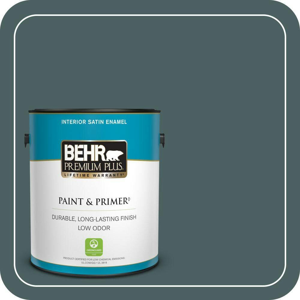 Behr #PPU12-20 Underwater Satin Enamel Interior Paint and Primer 1-Gallon: $40.98 Behr #PPU12-20 Underwater Satin Enamel Interior Paint and Primer 1-Gallon: $40.98