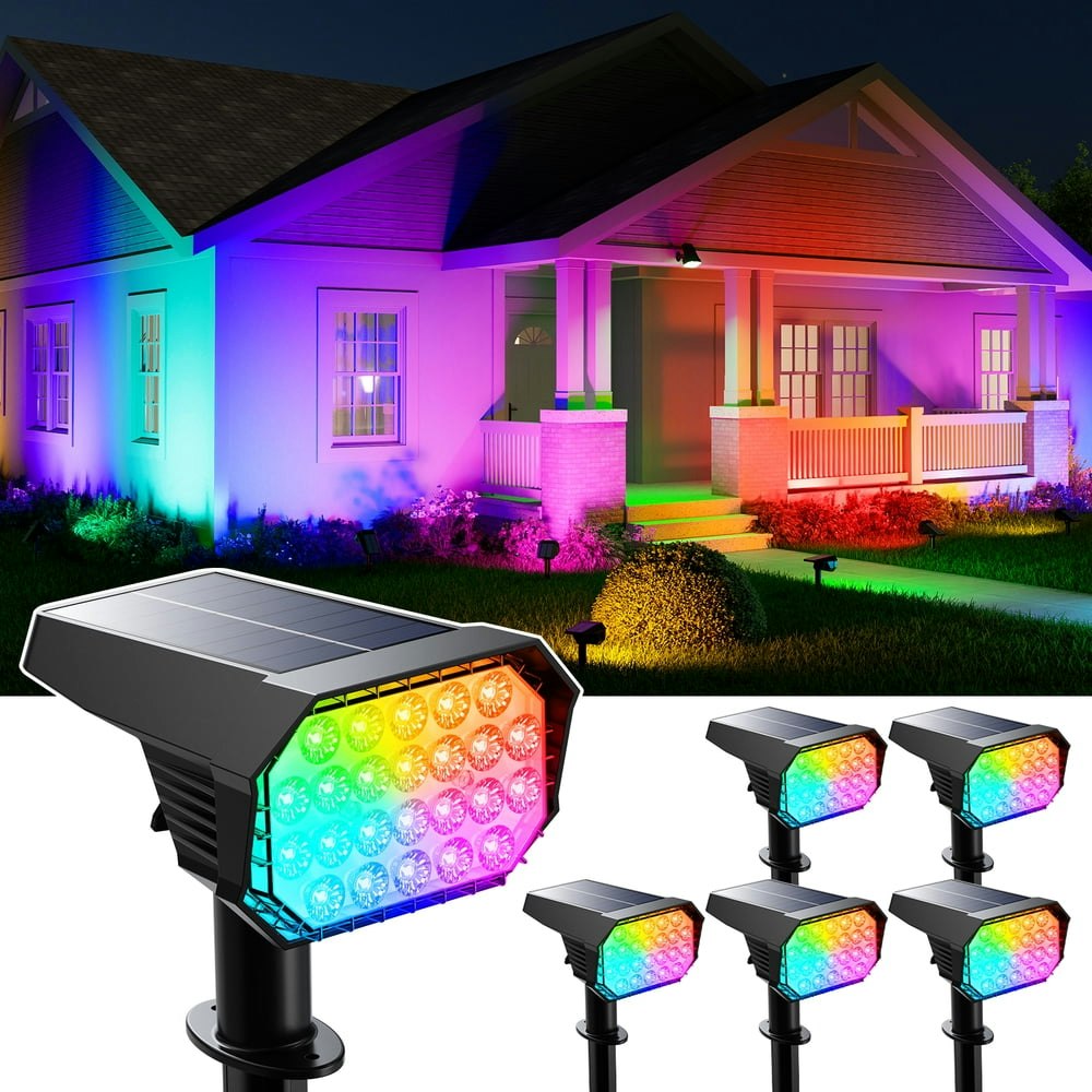 Color Changing Solar LED Outdoor Spotlight 6-Pack: $44.99
