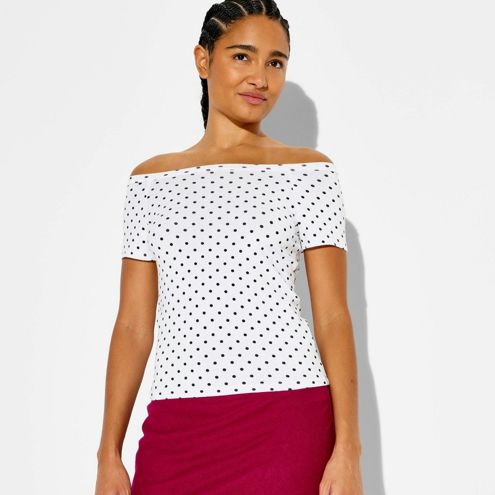Wild Fable Women's Off-the-Shoulder Short-Sleeve T-Shirt: $10 Wild Fable Women's Off-the-Shoulder Short-Sleeve T-Shirt: $10