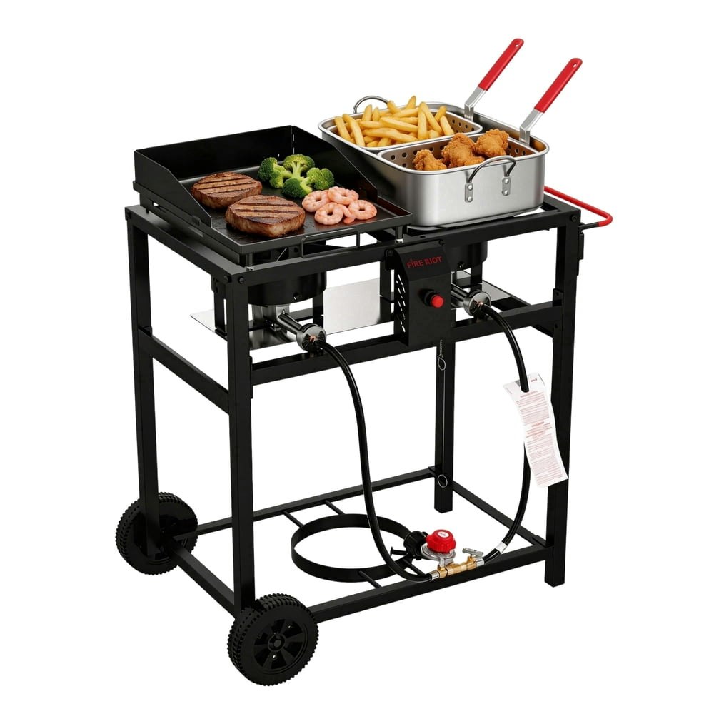 2-in-1 Outdoor Propane Deep Fryer and Griddle Combo: $196.99