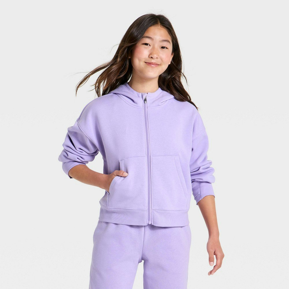 All in Motion Girls' Fleece Zip-Up Hoodie: $15 All in Motion Girls' Fleece Zip-Up Hoodie: $15