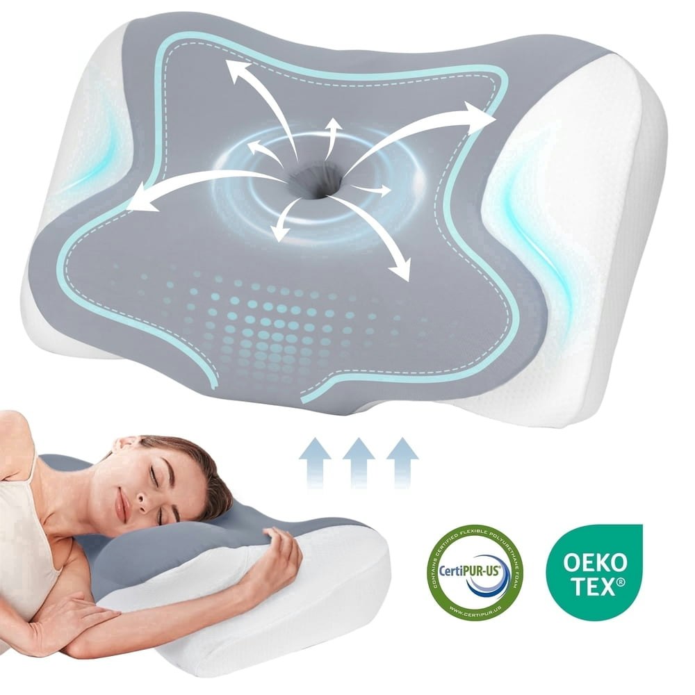 Riousery Ergonomic Memory Foam Neck Pillow: $29.99