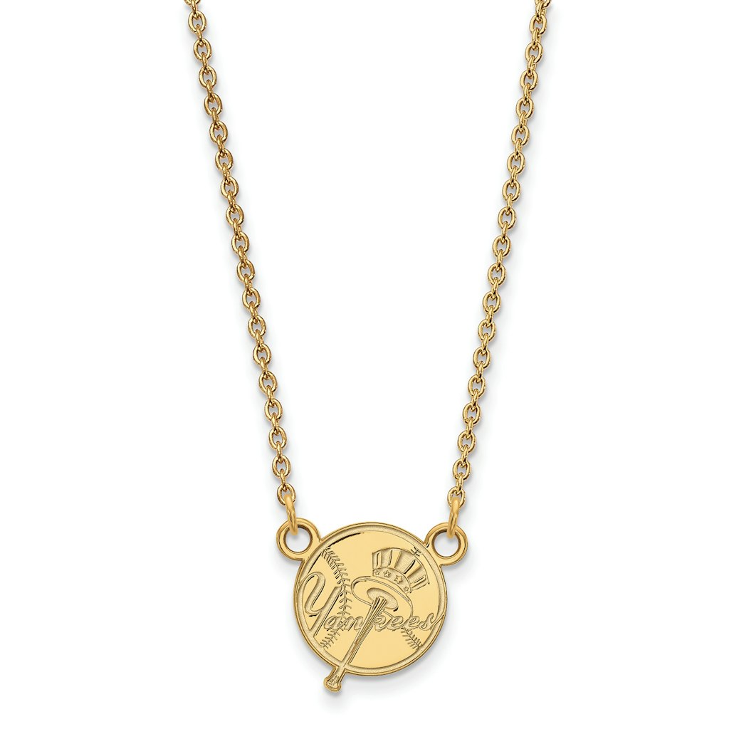 Women's New York Yankees 18-inch 10K Yellow Gold Team Logo Pendant Necklace: $1,169.99