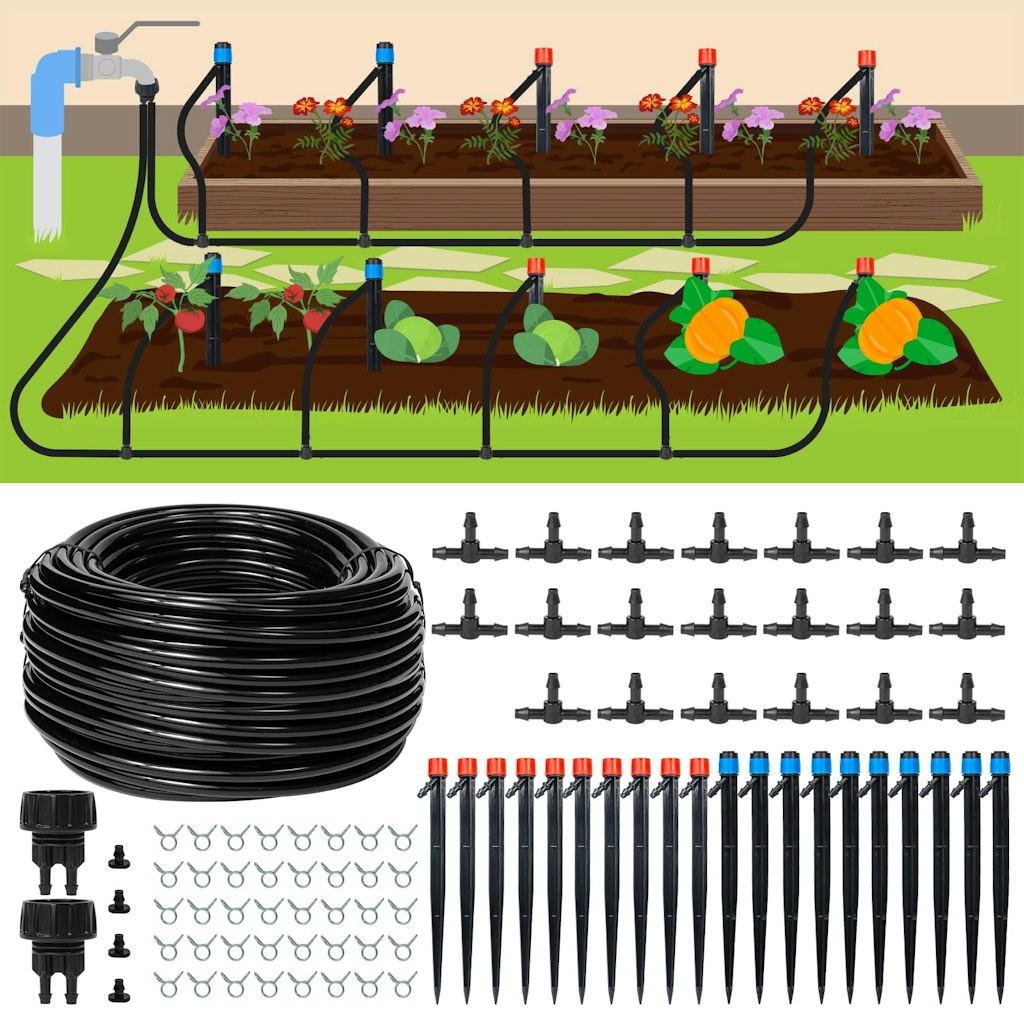 110-Foot Drip Irrigation System Kit: $15