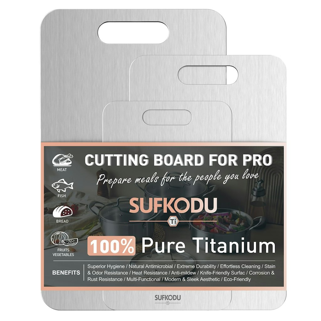 3-Piece Titanium Cutting Board Set: $60
