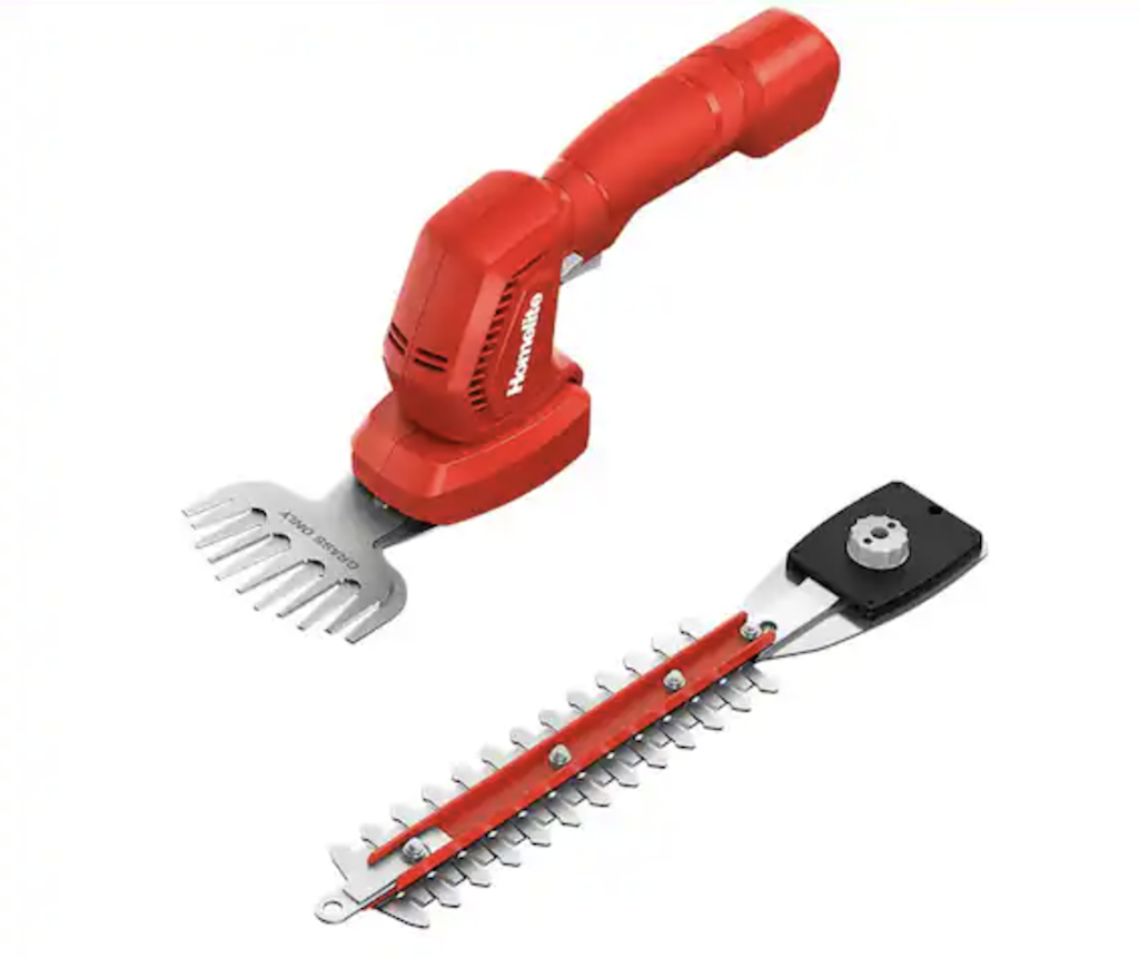 Homelite 12V Cordless Battery Grass Shear & Shrubber Trimmer w/ 2.5 Ah Battery & Charger: $39
