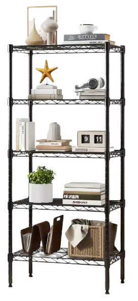 JHK 5-Tier Metal Wire Adjustable Storage Shelf: $27