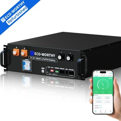 Certified Refurb Eco-Worthy 48V 100Ah Server Rack LiFePO4 Battery: $700