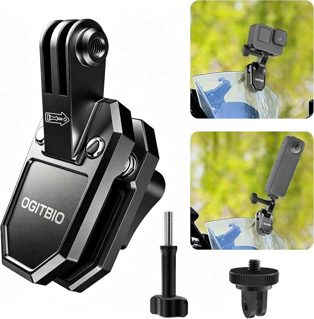 Ogitbio Motorcycle Windshield Clip Camera Mount w/ 1/4" adapter: $12.49