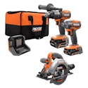 Ridgid 18V Brushless Hammer Drill & Impact Driver Combo Kit w/ Circular Saw for $169 + free shipping